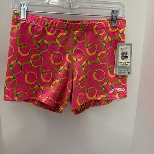 ASICS Women’s Reversible Confetti Shorts. One side confetti flip & paper chains.